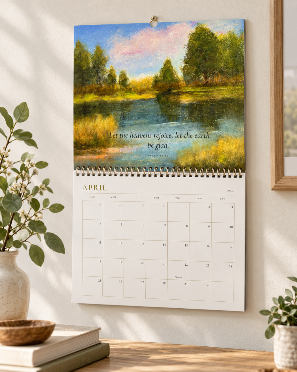 2027 Christian Wall Calendar, Trish Gober Oil Paintings, Bible Verses, Southern Skies Art