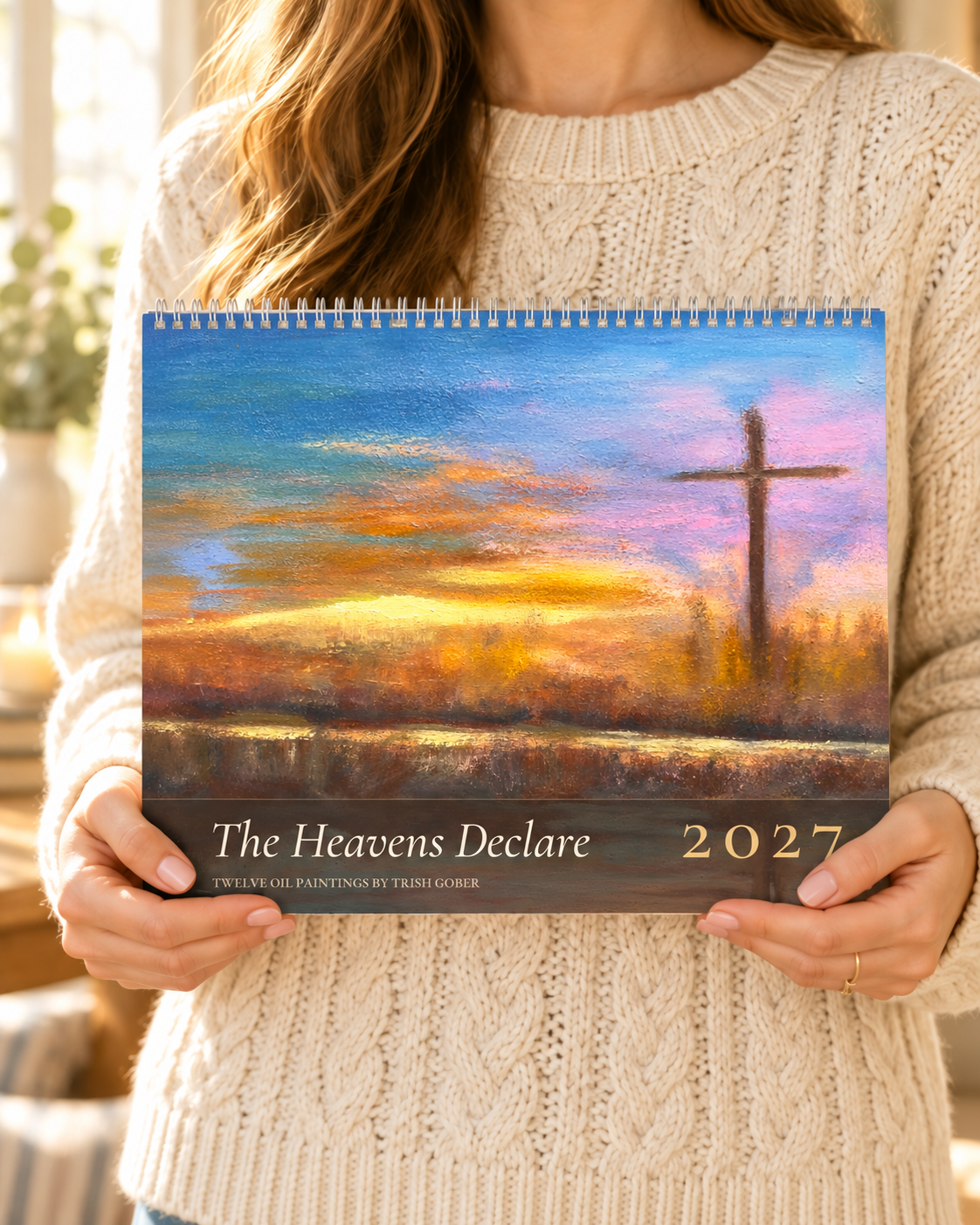 2027 Christian Wall Calendar, Trish Gober Oil Paintings, Bible Verses, Southern Skies Art